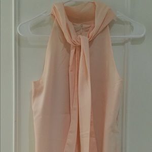 NWOT Banana Republic pink blush tie neck dress 0